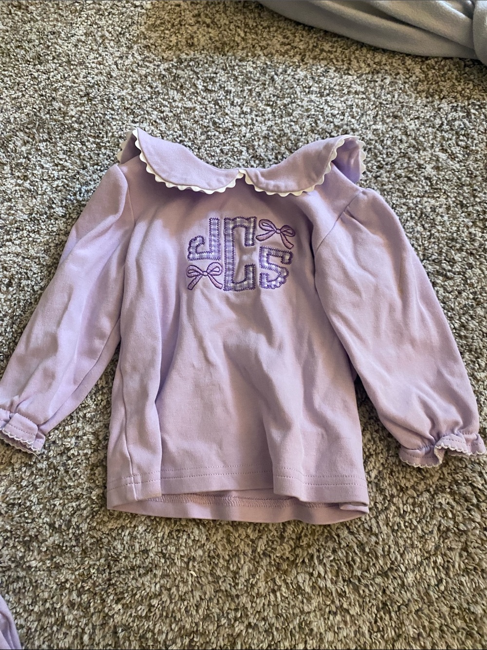 Southern Proper Lilac Long-Sleeve Peter Pan Collar Top for Kids